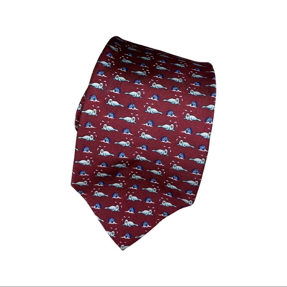 Brooks Brothers Silk Tie Seals Igloos - Picture 2 of 5